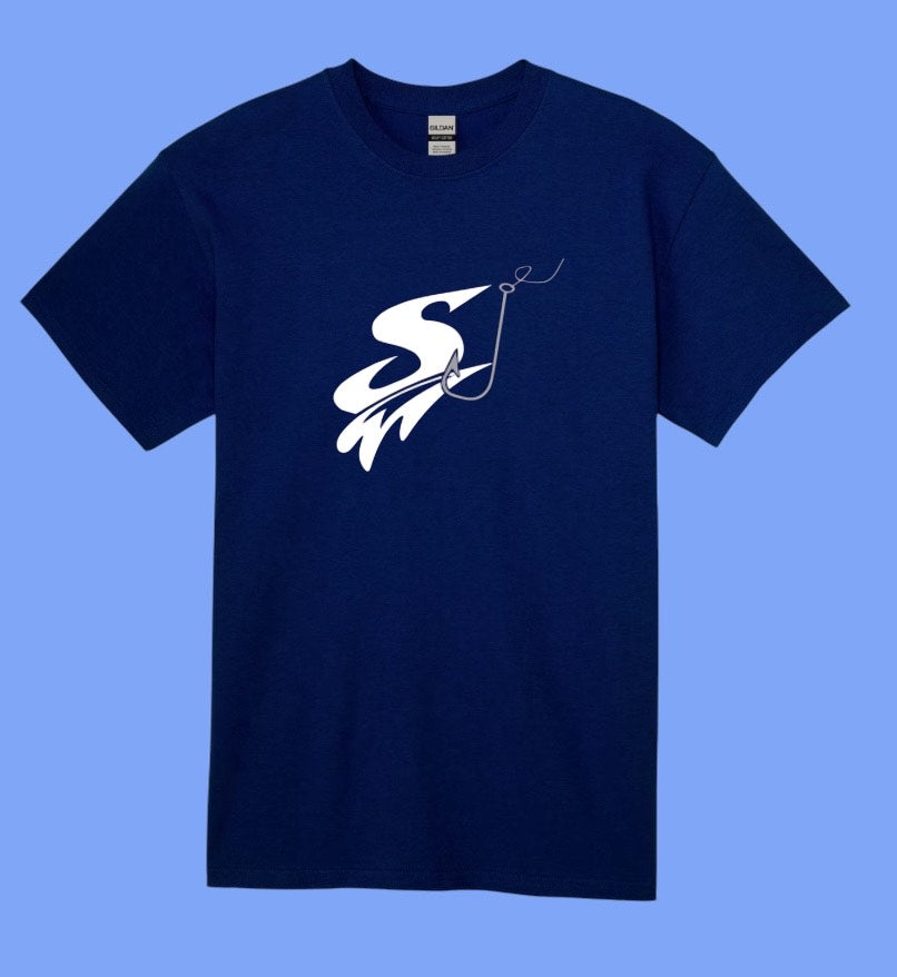 Sand Sharks Gildan Fish Hook Logo Short Sleeve Tee Shirt
